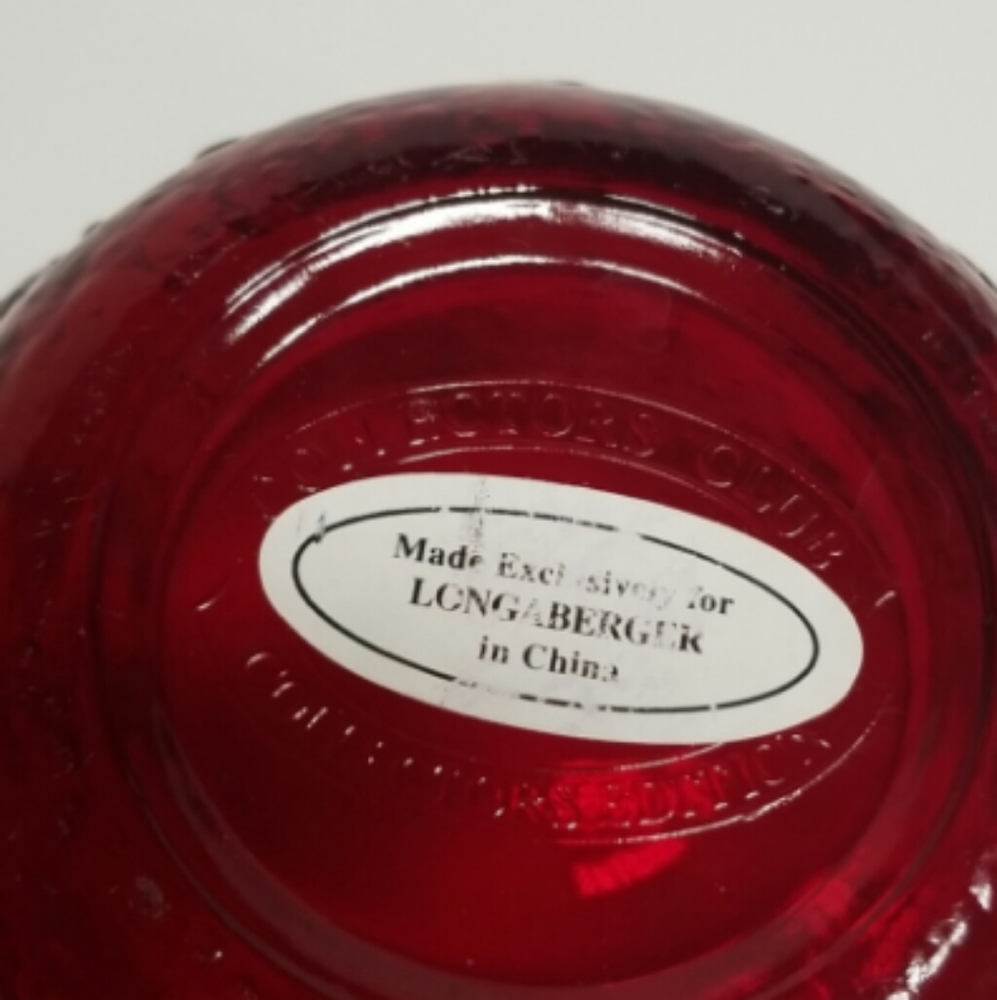 🍓 Longaberger Red Strawberry Glass Club Jar NEW - Picture 4 of 6